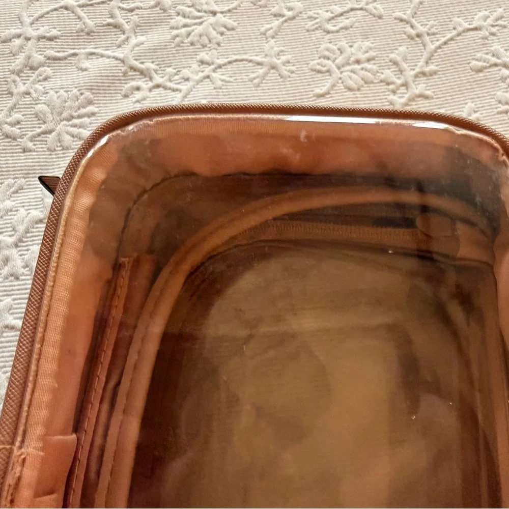 Calpak Small Clear Cosmetics Case in Caramel - Picture 3 of 16